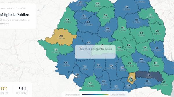 o aplicatie noua a cnas arata ca peste 140 de spitale din romania au o ocupare a paturilor sub 60 unde pot fi consultate informatiile