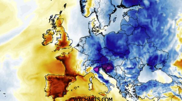 harti vremea se schimba radical in europa un val de aer rece coboara din nord spre balcani temperaturile scad inclusiv in romania