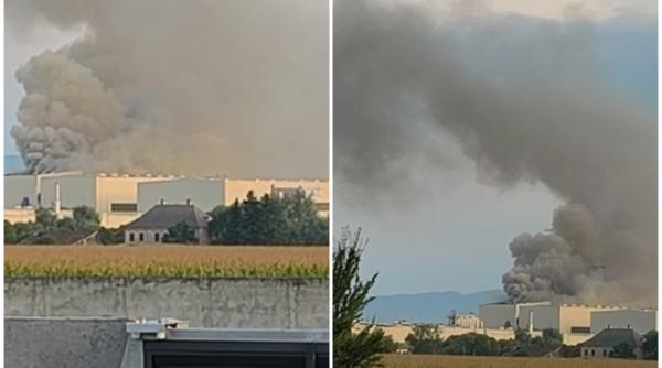 explozie urmata de incendiu la o fabrica de produse din lemn din brasov