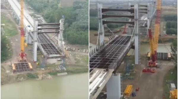 lucrarile la drumul expres braila galati au ajuns la 97 cnair ploile torentiale intarzie lucrarile la podul peste siret