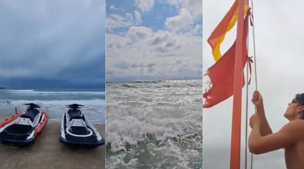 turistii nu au voie in mare steagul rosu a fost arborat pe toate plajele de pe litoral in unele statiuni valurile depasesc 1 5 m