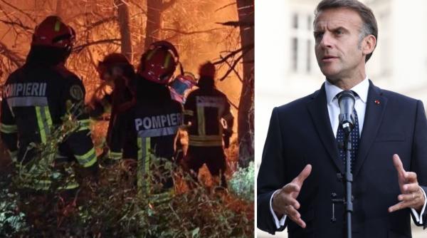 emmanuel macron a multumit in limba romana pentru ajutorul pompierilor trimisi de romania sa lupte cu flacarile in franta