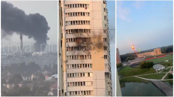 ucraina a atacat din nou rusia peste noapte o fabrica de cauciuc si un depozit au luat foc o drona s a prabusit intr un bloc