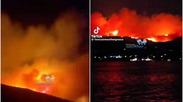 flacari uriase pe una dintre cele mai cunoscute insule din grecia au fost ordonate evacuari