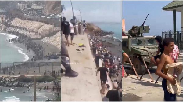 Migranți intră forțat în Ceuta, Madrid trimite armata, Italia cere închiderea Schengen pentru Spania