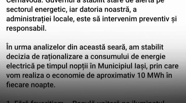 Primul mare oraș care a decis să raționalizeze curentul. Chirica: iluminatul stradal va fi oprit p timpul nopții "fără favoritisme"