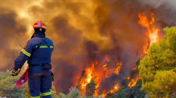 incendiu devastator langa atena flacarile au distrus zeci de case oamenii au primit ordin de evacuare