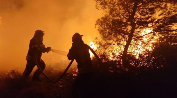 prima ipoteza a incendiului major de langa atena doi oameni au fost arestati pompierii romani au luptat toata noaptea cu flacarile