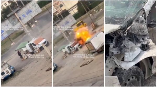 imagini socante in regiunea ucraineana herson o drona ruseasca vaneaza un vanzator de legume intr o piata si explodeaza peste el