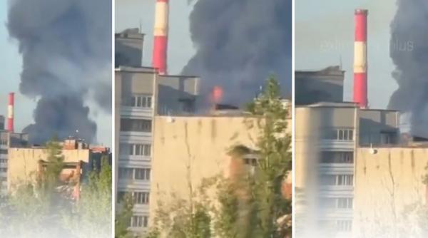 cea mai mare rafinarie din centrul rusiei in flacari dupa ce a fost lovita de drone ucrainene pentru a doua noapte consecutiv