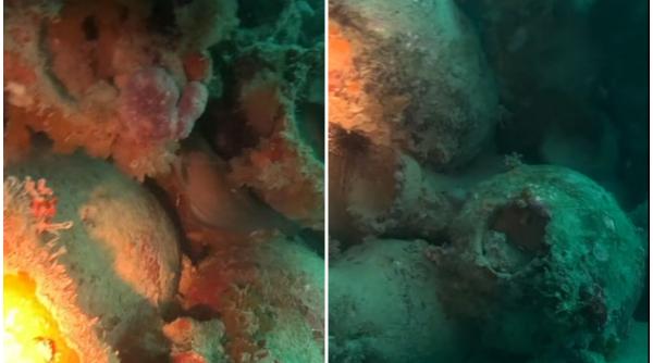 video imagini spectaculoase cu o epava romana antica descoperita in largul coastei siciliei sute de amfore erau aproape intacte