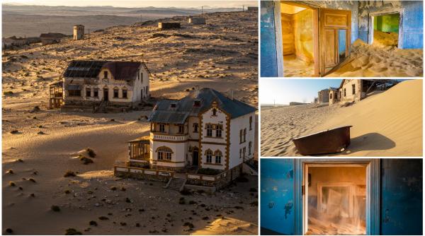 in 1908 diamantele au adus brusc bogatie si lux in desertul namibiei dar pana in 1956 kolmanskop devenise deja un oras fantoma
