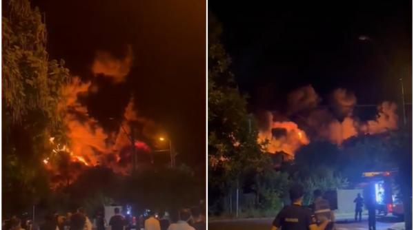 incendiu urias in sectorul 1 al capitalei un depozit a luat foc complet s a dat mesaj ro alert