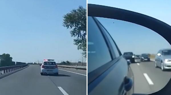 un sofer a sunat la 112 revoltat ca o masina de politie merge intre benzi pe autostrada ce reprezinta aceasta procedura de fapt