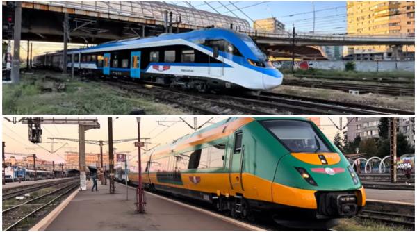 imagini cu primul tren chinezesc din romania care circula cu pasageri pe ruta bucuresti brasov