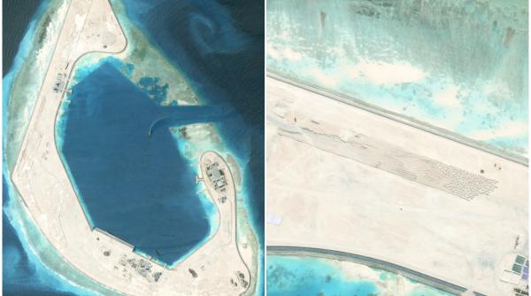 imagini din satelit china a incheiat prima faza a lucrarilor la insula artificiala care ar putea deveni o baza militara importanta