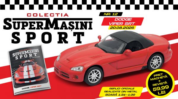 un alt supercar american in colectia supermasini sport dodge viper srt macheta metalica si revista de joi la chioscuri