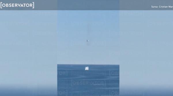 video momentul in care un f 16 romanesc distruge drona navala de atac a rusiei langa platforma neptun deep