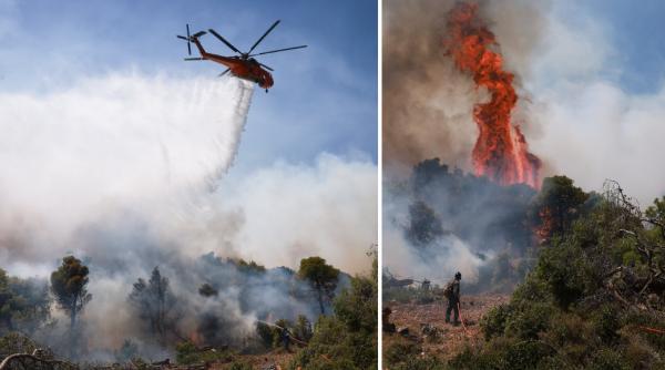 aproape 40 de incendii de vegetatie au izbucnit in grecia unde s au inregistrat 40 de grade celsius avertismentul autoritatilor
