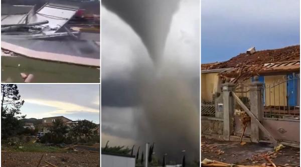 video o tornada a maturat un sat din franta zeci de oameni au fost raniti furtuna a smuls acoperisuri si a distrus sute de case