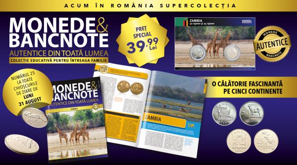 colectia monede si bancnote autentice din toata lumea ajunge in zambia revista si doua monede de luni la chioscuri
