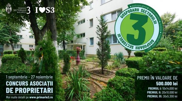 Primăria Sectorului 3 organizează concursul „Gospodarii Sectorului 3”. Premii de 500.000 de lei pentru asociațiile de proprietari