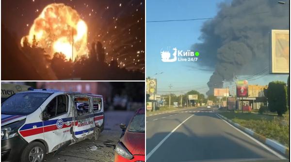 cel putin 37 de morti dupa un atac cu drone rusesti asupra unui depozit la bucea langa kiev au fost mai multe explozii si incendii