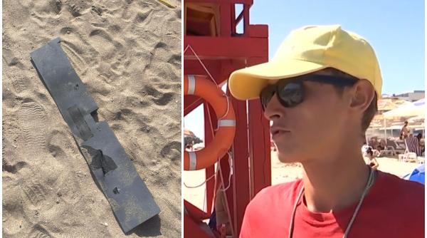 Reacția salvamarului care a găsit sub foișor o bucată de dronă aruncată de o turistă: "Știam ce este"