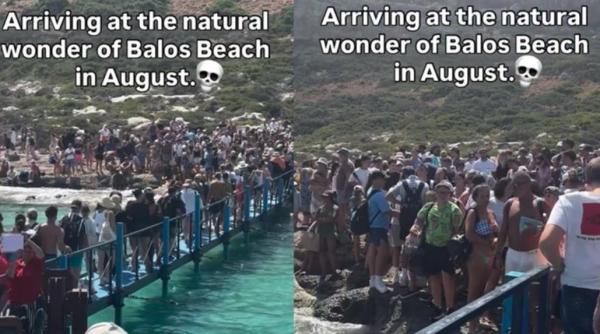 o plaja spectaculoasa din grecia a fost numita iadul pe pamant din cauza aglomeratiei oamenii care ajung acolo vad doar alti oameni