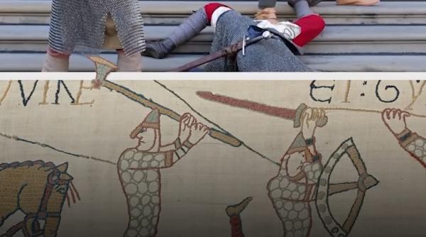 British Museum a reconstituit, amuzant, o scenă din Tapiseria de la Bayeux