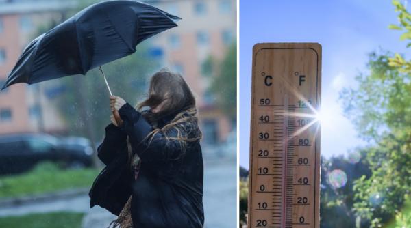 ANM a emis Cod galben de ploi torențiale şi vijelii, dar şi unul de caniculă. HARTA județelor afectate de fenomenele meteo