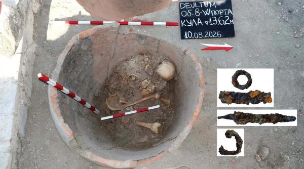 descoperire neobisnuita facuta de arheologi in bulgaria un schelet vechi de 1 600 de ani a fost gasit intr un vas roman urias