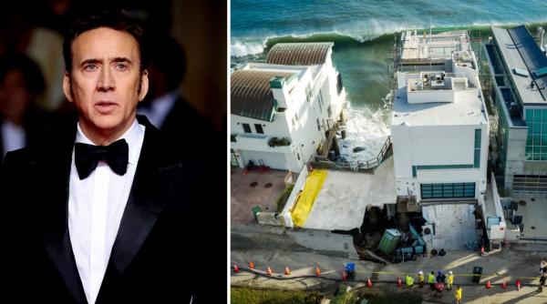 O groapă uriaşă a apărut în faţa casei lui Nicolas Cage din Malibu. Vila actorului, în risc de prăbușire
