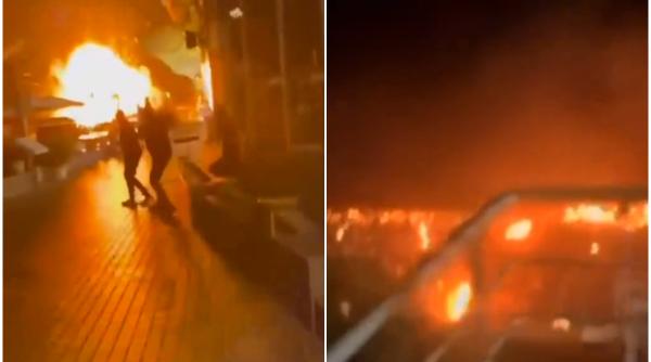Explozii puternice în stațiunea preferată a lui Putin, după un atac cu drone maritime ucrainene. Imagini cu oamenii care fug panicați