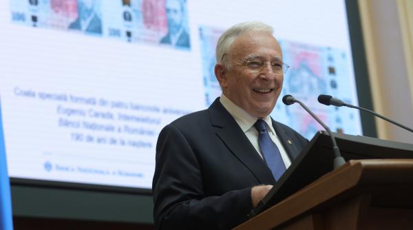 Isărescu, la lansarea bancnotei de colecție de 100 de lei: „Imprimeria BNR este pregătită să tipărească euro, când va fi cazul”