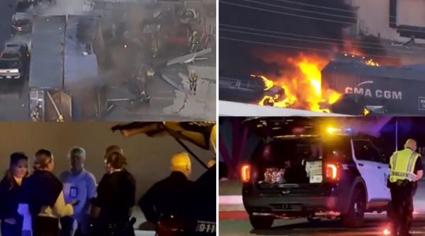 Un elicopter de ştiri s-a prăbuşit în timp ce relata de la locul unui accident de autobuz, în Los Angeles: Cel puţin 3 oameni au murit