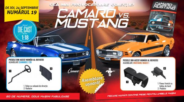colectia camaro vs mustang a ajuns la penultimul numar de joi la toate chioscurile de ziare revista 19 si piese noi pentru machete