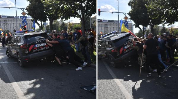 surse doi membri aur au fost retinuti pentru violente la protestul ciobanilor unul a incercat sa rastoarne masina jandarmilor