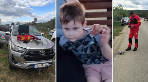 un baiat de 4 ani din bacau a disparut de acasa si este cautat de doua zile salvamontistii au folosit drone ca sa il gaseasca