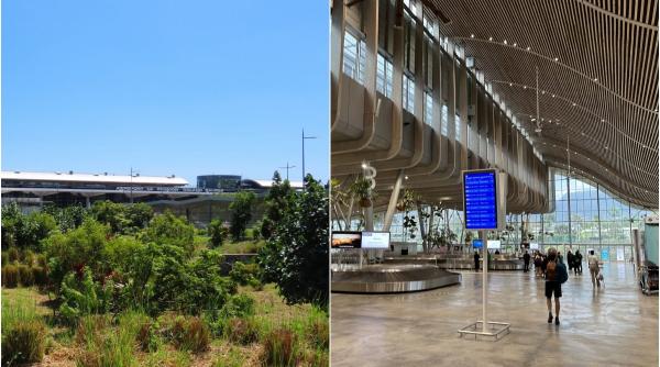un aeroport de la tropice a renuntat la aerul conditionat si doar foloseste ventilatia naturala in caz de ciclon se inchide ermetic