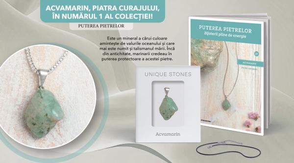 colectia puterea pietrelor acvamarin piatra curajului primul pandantiv din colectie din 30 septembrie