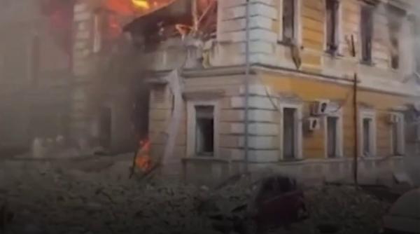 Academia Națională de Științe din Kiev, în flăcări după un atac rusesc cu drone