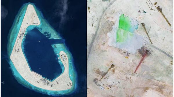 imagini din satelit o pista de aterizare a aparut pe insula artificiala care ar putea deveni o baza militara importanta a chinei