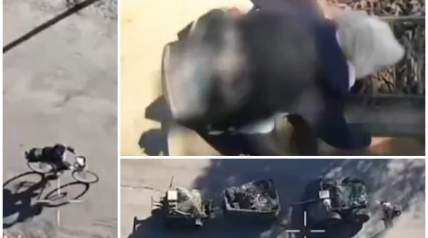 o femeie cu batic pe bicicleta a salvat misiunea unor roboti militari ucraineni imaginile au devenit virale