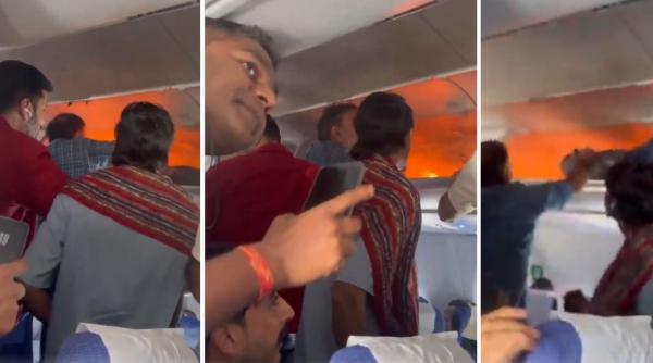 un incendiu a izbucnit la bordul unui avion cu 168 de pasageri pilotii au cerut sa aterizeze de urgenta pe un aeroport din india