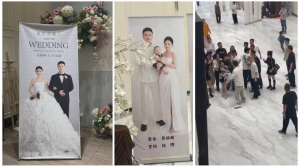 A ieșit mare scandal la o nuntă dintr-un hotel, în China. La etaj, mirele a făcut botezul copilului pe care îl are cu amanta