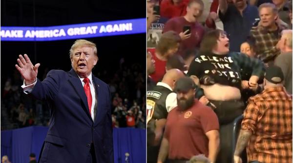 trump a insultat o femeie care protesta la mitingul electoral din ohio e un tip gras wow uita te la el e ingrozitor