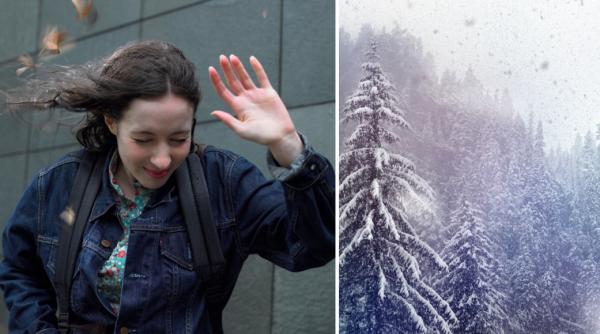 ANM a emis cod galben de vânt în 8 judeţe. La munte va ninge, iar stratul de zăpadă va atinge 15 cm
