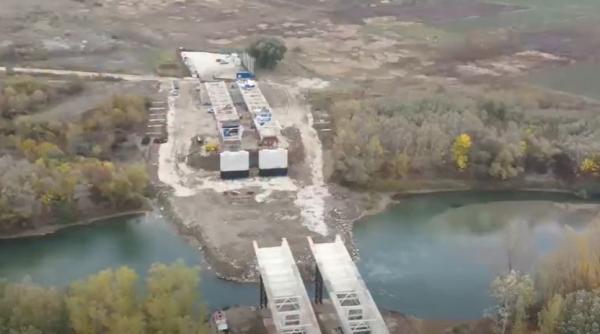 Lucrările la podul peste Prut avansează. Construcția care leagă România de Republica Moldova a ajuns la un stadiu de execuție de 56%
