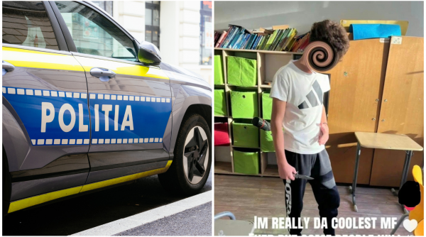  Al treilea incident în școli, în ultimele 4 zile. Un băiat de 13 ani s-a fotografiat cu un cuțit și a postat un mesaj pe Tiktok